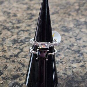 Bomb Party RG43129 "Stepping Into The Future" Black Onyx & Diamond CZ Sz 7